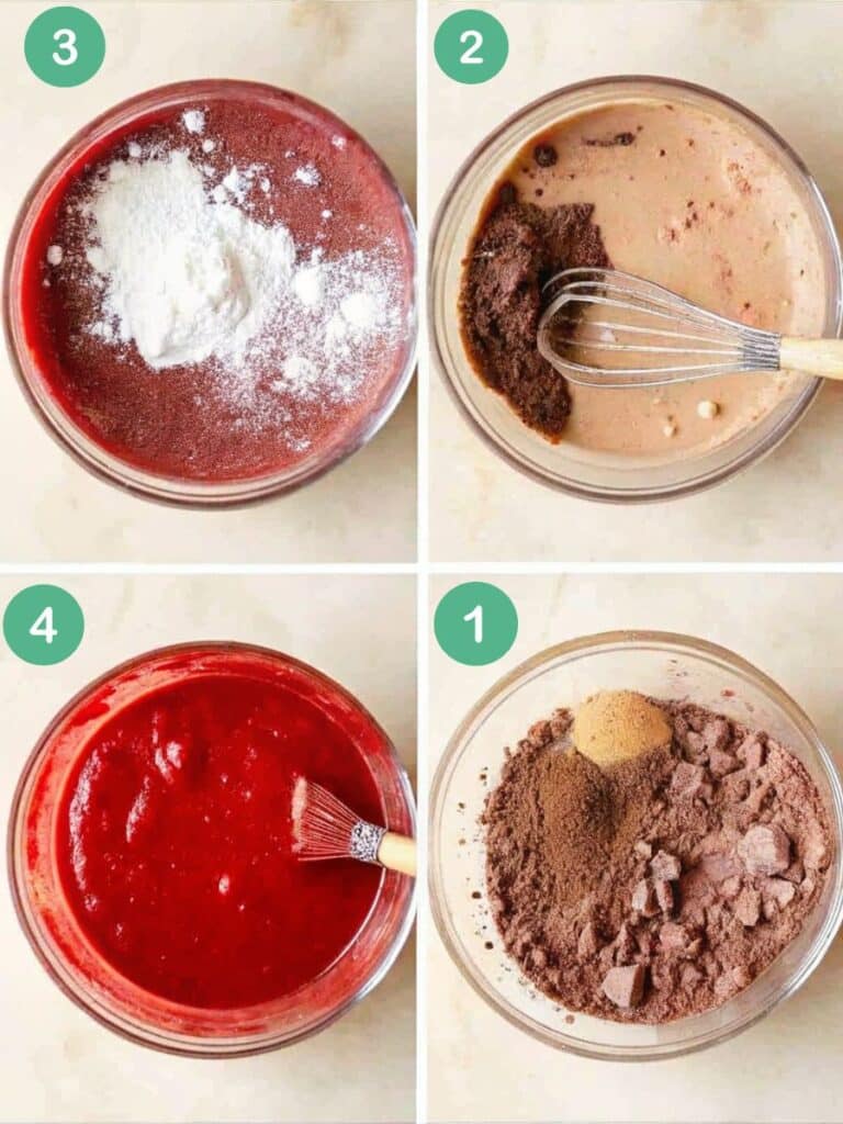 Vegan Red Velvet Cake That Actually Tastes Like Cake, Not Compromise 5 step-by-step vegan red velvet cake batter mixing